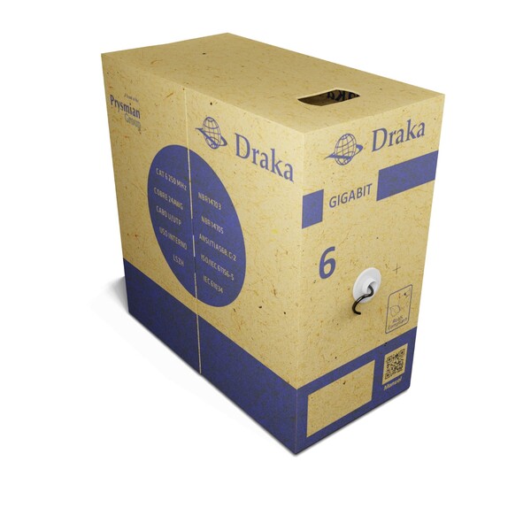 Cabo de Rede LAN CAT6 305m Cinza