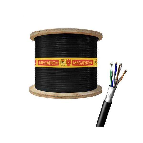 Cabo De Rede Megatron Blindado Cat5e 4px24awg Bobina 500mts P