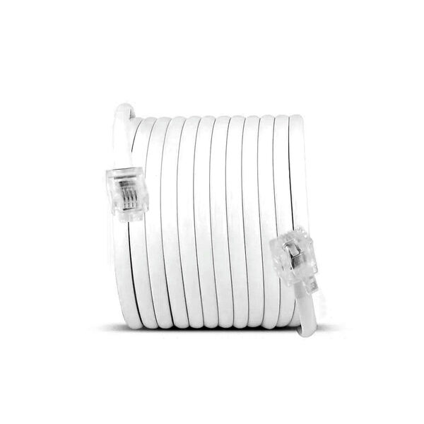 Cabo De Telefonia  Montado Com Conectores Rj11 Branco 4 Metros