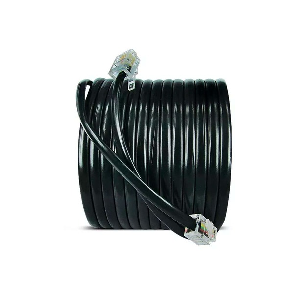 Cabo De Telefonia  Montado Com Conectores Rj11 Preto 30 Metros