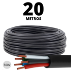Cabo Eletrico Pp 5 Vias 5x1,5mm Flexível De 20 Metros Preto