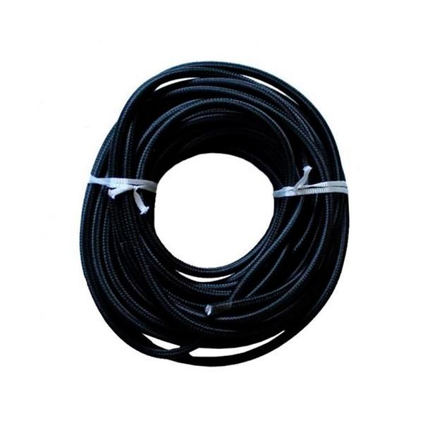 Cabo Elétrico Revestido Em Tecido Trançado Preto 10 Metros