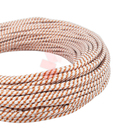 Cabo Elétrico Revestido Tecido 10 Metros Branco E Cobre