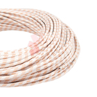 Cabo Elétrico Revestido Tecido 1 Metro Branco E Cobre