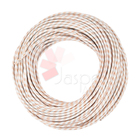 Cabo Elétrico Revestido Tecido 1 Metro Branco E Cobre