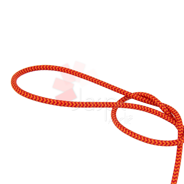 Cabo Elétrico Revestido Tecido 5 Metros Vermelho E Laranja