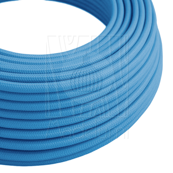 Cabo Elétrico Revestido Tecido Encapado 10 Metros Cor Azul