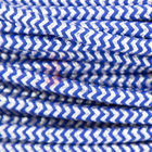 Cabo Elétrico Revestido Tecido Encapado 1 Metro Azul E Prata