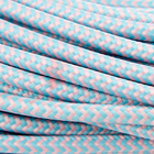 Cabo Elétrico Revestido Tecido Encapado 1 Metro Azul E Rosa