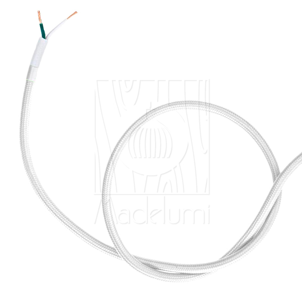 Cabo Elétrico Revestido Tecido Encapado 1 Metro Cor Branco