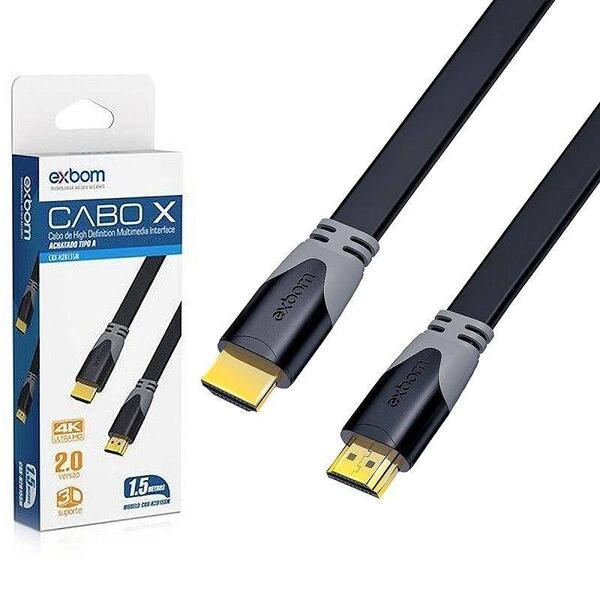 Cabo Exbom Hdmi 1.5 M Achatado Cbx-h2b15sm