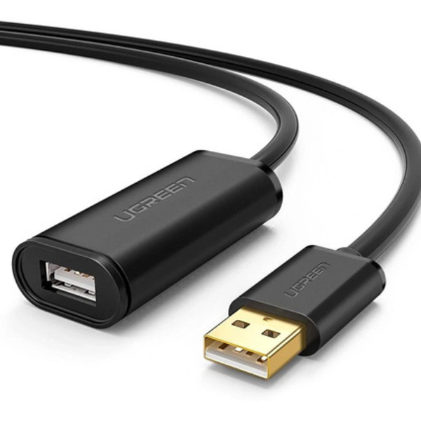 Cabo Extensor Ativo Ugreen Usb 2.0 Com Chipset 15m Preto