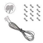 Cabo Fio Telefonico Rj11 1m E 60cm Kit 50 Uni Fax Telefone Fi