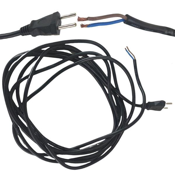 Cabo Fio Tomada 5m 2x1.5 Mm Dois Pinos Cabinho Cobre