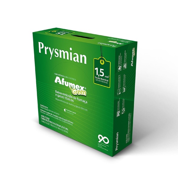 Cabo Flexível Afumex 1,5mm 100m Preto 750V Prysmian