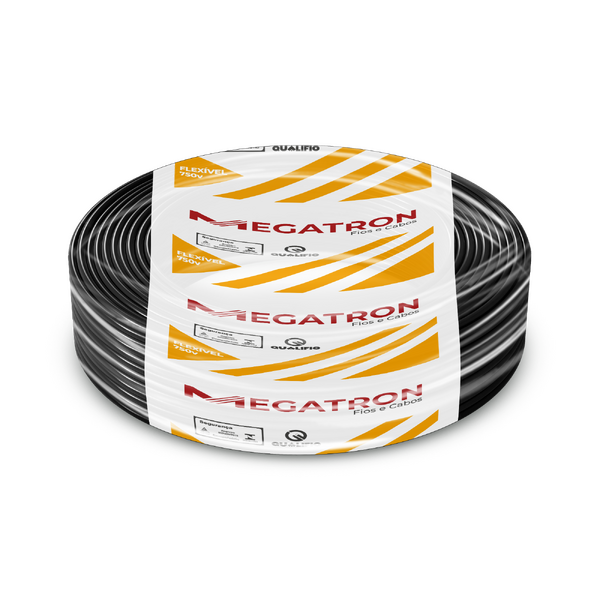Cabo Flexível 1,5mm 100Metros Preto 750V Megatron