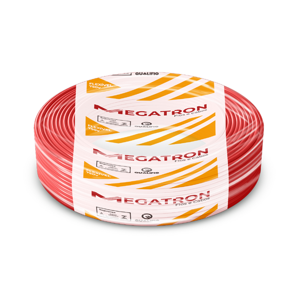 Cabo Flexível 1,5mm 100Metros Vermelho 750V Megatron