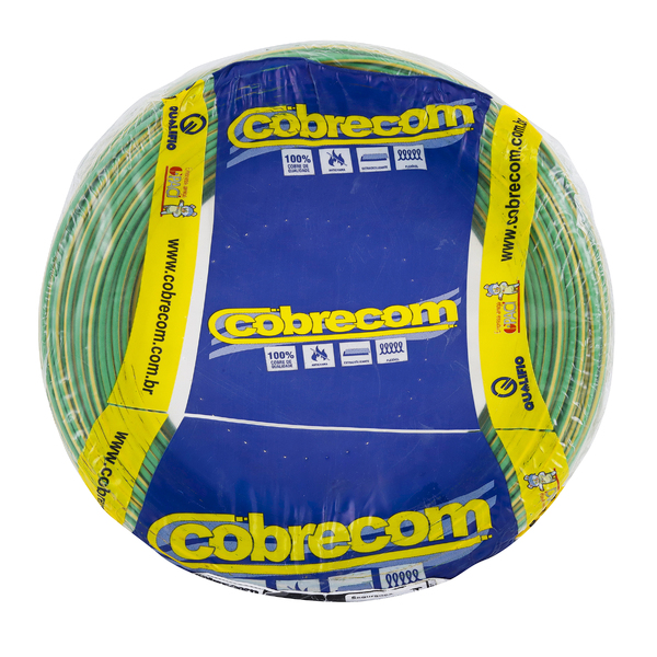 Cabo Flexível 10mm 100m Verde e Amarelo 750V Cobrecom