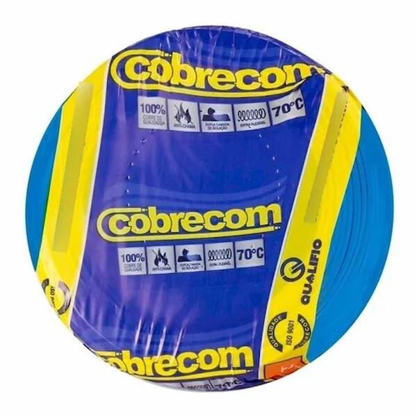 Cabo Flexível 1.5mm 750v Rolo Com 100 Metros Azul Cobrecom