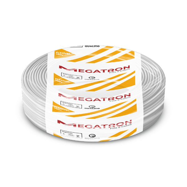 Cabo Flexível 4mm 100Metros Branco Megatron
