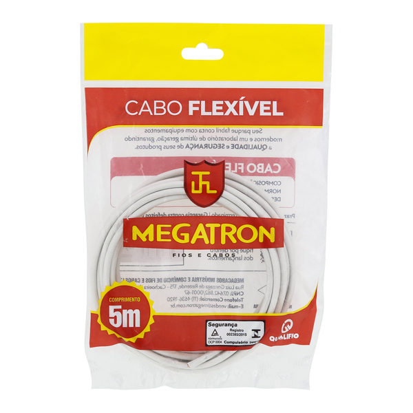 Cabo Flexível 6,00mm 5m Branco 750V Megatron