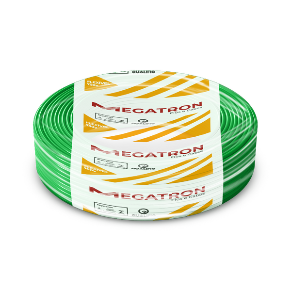Cabo Flexível 6mm 100Metros Verde 750V Megatron