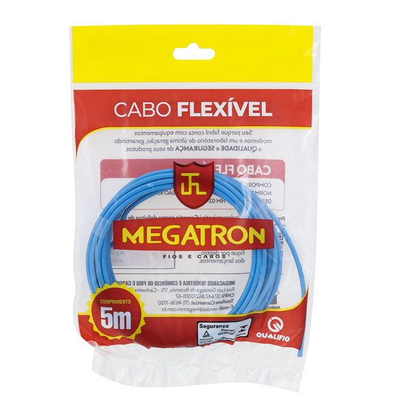 Cabo Flexível  2,5mm 5Metros Azul Megatron