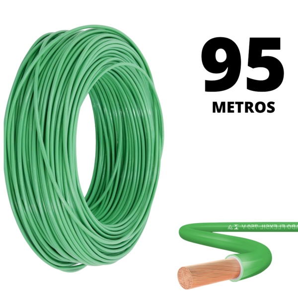 Cabo Flexível Verde Circuito De Iluminação 1,5mm Com 95 Metros