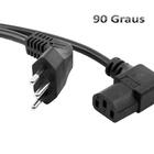 Cabo Força Tripolar Para Pc Tv Monitor Conector 90º Em L - 1,