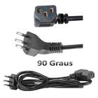 Cabo Força Tripolar Para Pc Tv Monitor Conector 90º Em L - 1,