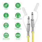 Cabo Guitarra Violão Baixo P10 X P10 Mono Amarelo 5 Metros