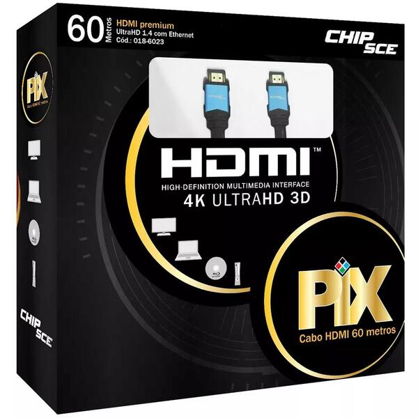 Cabo Hdmi 1.4 19 Pinos 3d Fullhd 60m 018-6120 Pix