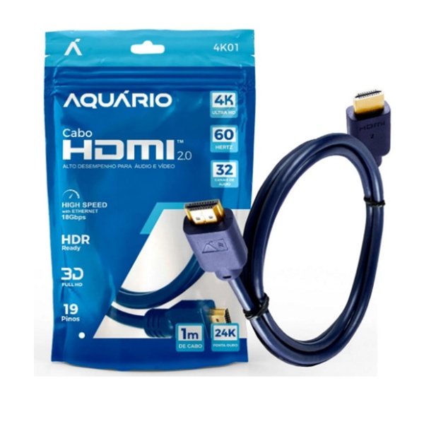 Cabo Hdmi 2.0 1m: Conexão De Qualidade