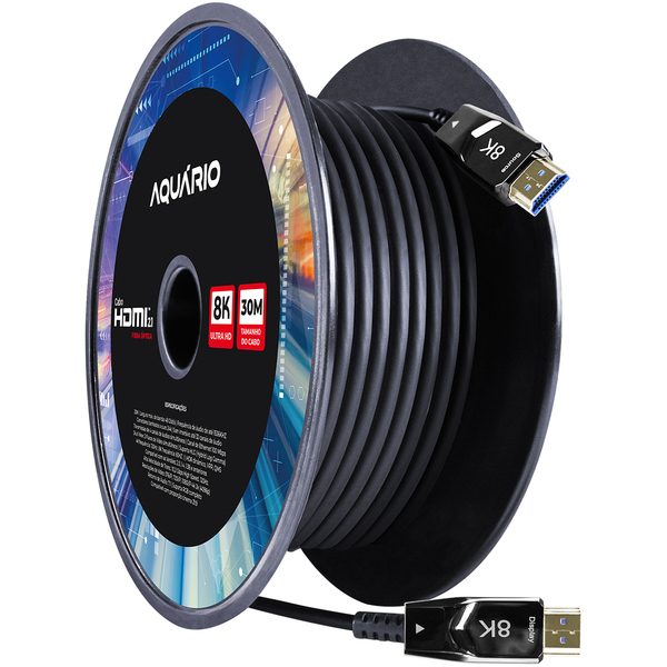 Cabo Hdmi De Fibra Óptica Resolução 8k 3d 30 Metros Aquário