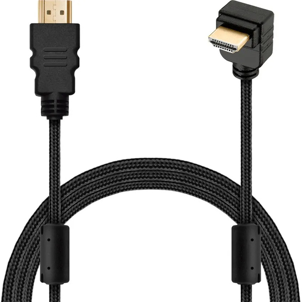 Cabo Hdmi L 90 Graus Blindado Dourado 5 Metros Comprimento