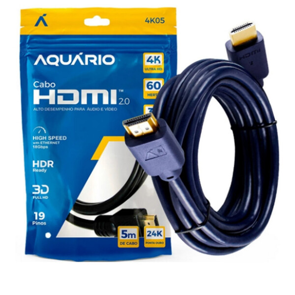 Cabo Hdmi Macho X Macho 19 Pinos Alta Perfomance 5 Metros