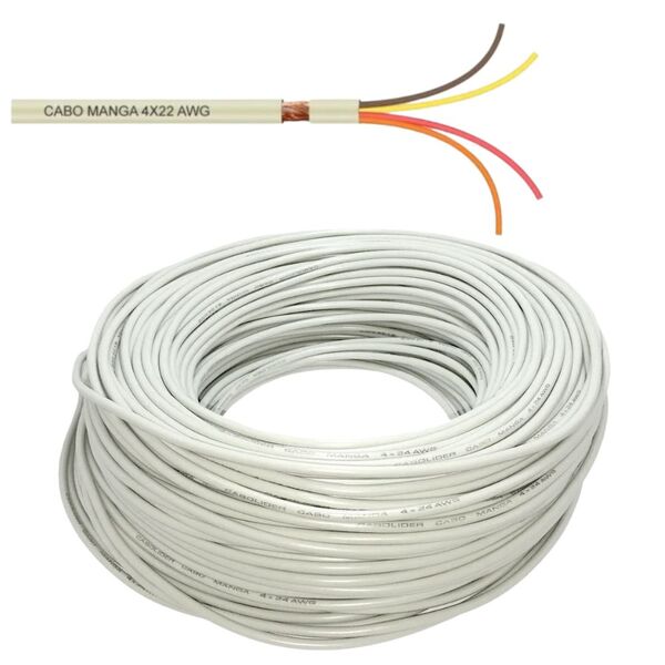 Cabo Manga 4 Vias 22 AWG (4x22AWG) para Automação Comercial e