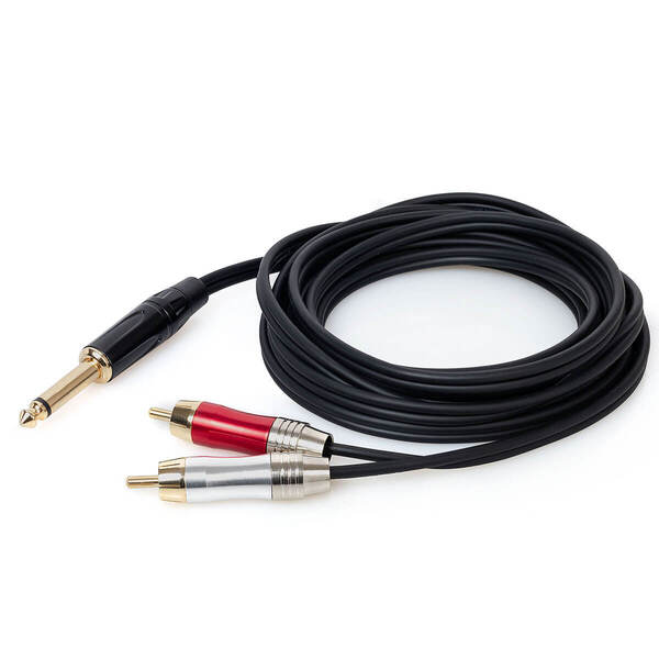 Cabo P10 Mono Para 2 Rca 50 Mt Profissional