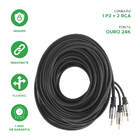 Cabo P2+rca Fitz - P2 Estereo X 2 Rca Macho Plug Metal - 10m