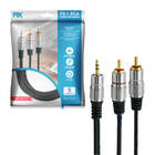 Cabo P2+rca Fitz - P2 Estereo X 2 Rca Macho Plug Metal - 5m