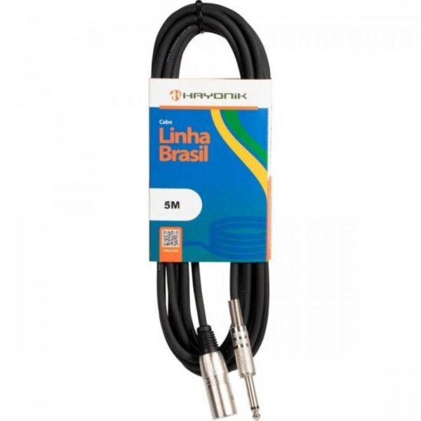 Cabo Para Áudio Linha Brasil Xlr(m) X P10 5m Preto Hayonik