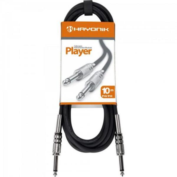Cabo Para Guitarra P10 X P10 10m Player Preto Hayonik