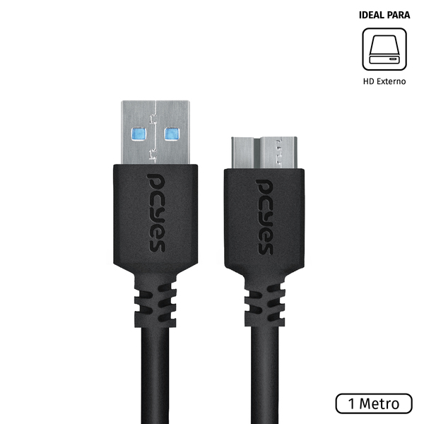 Cabo Para Hd Externo Usb A 3.0 Macho Para Micro Usb B 3.0 (10