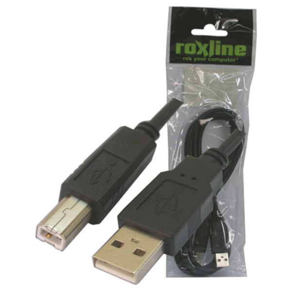 Cabo para Impressora USB 2.0 A M X 1,8Metros Roxline
