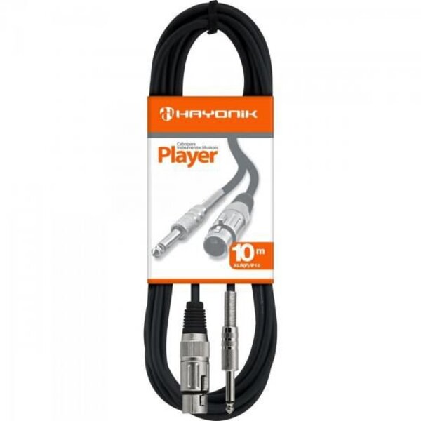 Cabo Para Microfone Xlr(f) X P10 10m Player Preto Hayonik