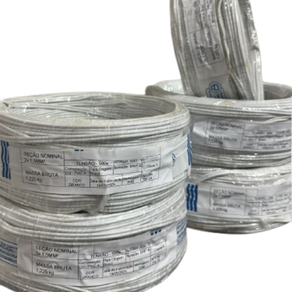 Cabo Paralelo 2x1,5mm 50 Metros – Fio Flexível para LED, Som,