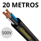 Cabo Pp De Cobre 3 Vias (3x1,50mm) Na Cor Preta 20 Metros