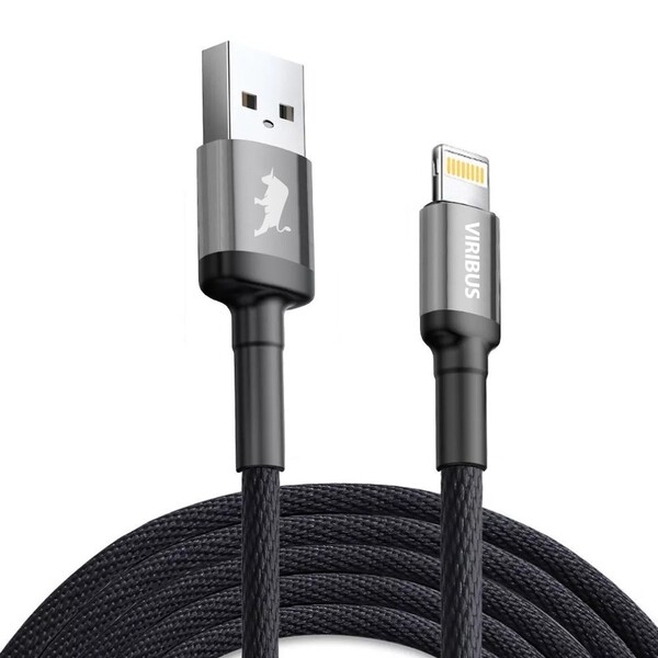 Cabo Premium Para Iphone E Ipad Reforçado 1 5m Viribus - Preto