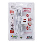 Cabo Prolongador com Tomada USB Duplo A 3M Branco Force Line