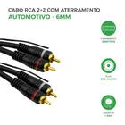Cabo Rca 3 Metros 6mm Blindado Ouro Automotivo Profissional